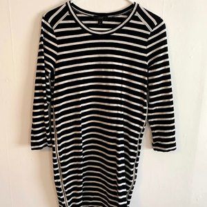 Black and white striped t-shirt dress